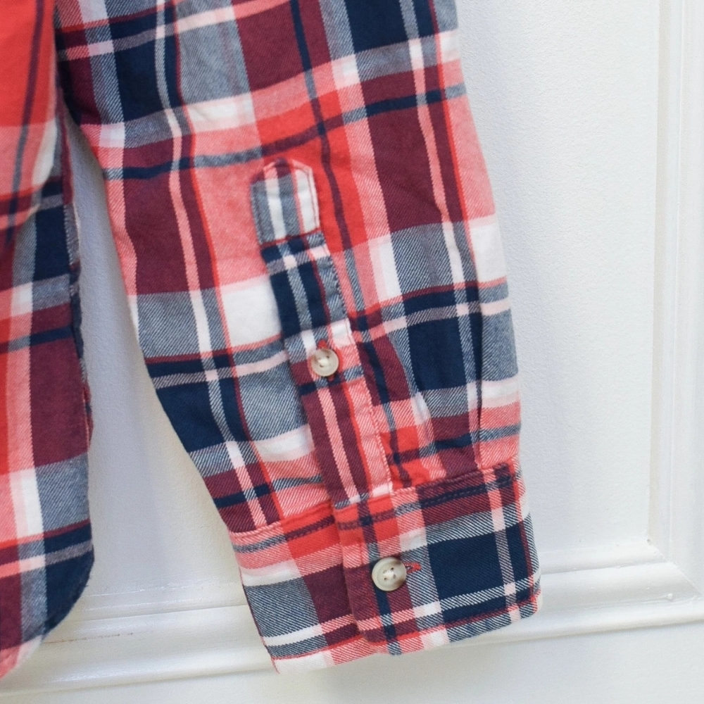 LL Bean Whisperweight Flannel Shirt Red Plaid Size XS 100% Cotton Granola 90s - Picture 4 of 5